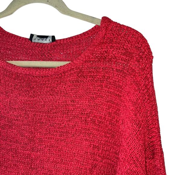 Grace Tomato Red Sweater w/ Gold Button Details, Size M, NWT! - Picture 2 of 3